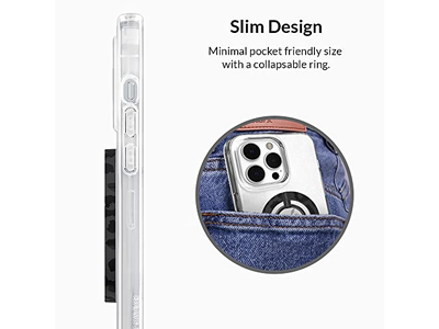 Magnetic Phone Grip with Adjustable Stand - Removable Accessories for