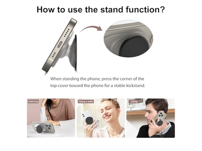 Magnetic Phone Grip with Expandable Kickstand Compatible with MagSafe