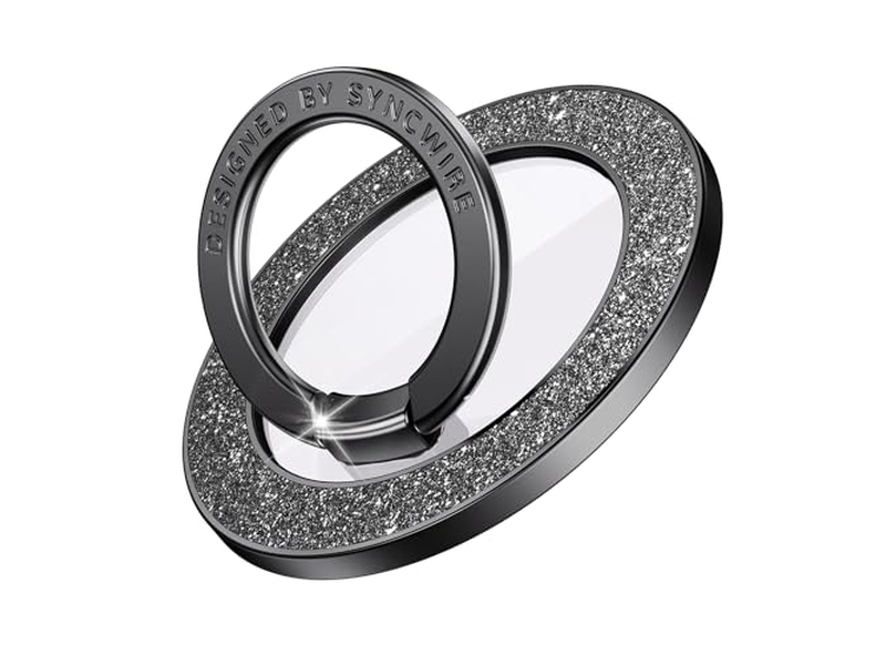 Magnetic Phone Grip with Rotatable Kickstand and Removable Accessories