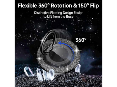 Magnetic Phone Grip with Rotatable Kickstand and Removable Accessories