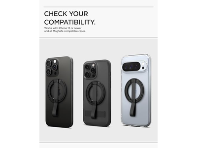 Magnetic Phone Holder Grip with Finger Strap Loop for MagSafe and Pixe