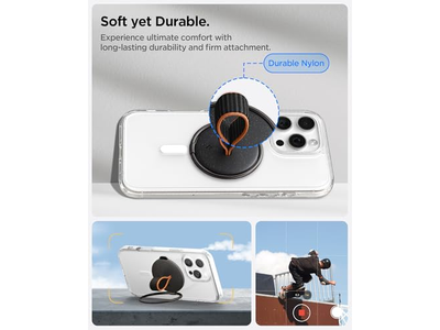 Magnetic Phone Holder Grip with Finger Strap Loop for MagSafe Devices