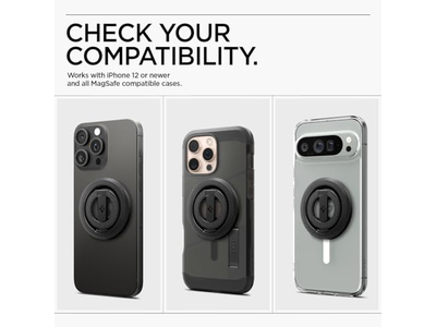 Magnetic Phone Holder Grip with Kickstand and Bottle Opener - Black