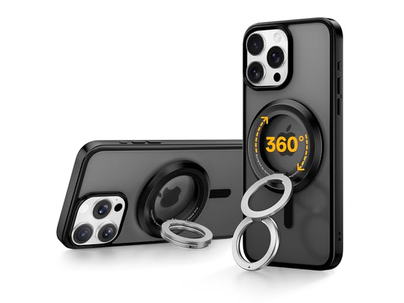 Magnetic Phone Holder with 360degree Rotation and Dual-Sided Grip Compatibi