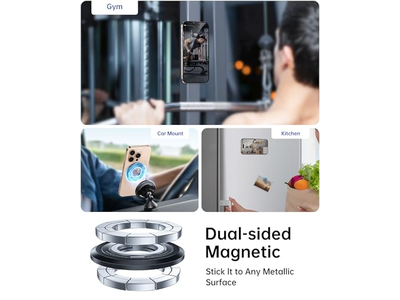 Magnetic Phone Holder with 360degree Rotation and Dual-Sided Grip Compatibi
