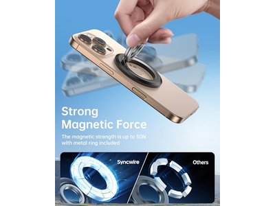 Magnetic Phone Holder with 360degree Rotation and Dual-Sided Grip Compatibi