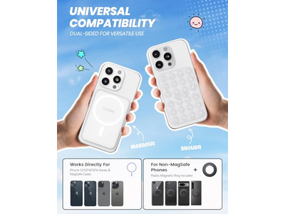 Magnetic Phone Mount for Removable Sticky Grip Holder Transparent