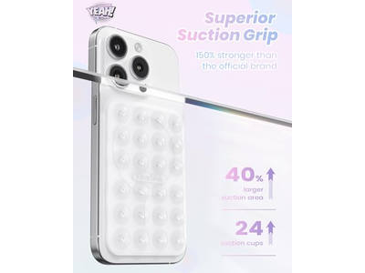 Magnetic Phone Mount for Removable Sticky Grip Holder Transparent