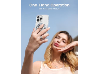 Magnetic Phone Ring for MagSafe Grip - Glitter Silver Ring Holder Stan