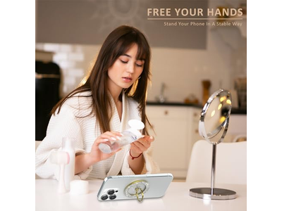 Magnetic Phone Ring Holder and Grip Compatible with Wireless Charging