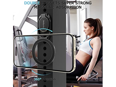 Magnetic Phone Ring Holder and Stand for Gym Compatible with Car Moun