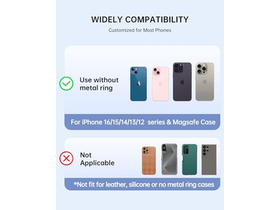 Magnetic Phone Ring Holder Compatible with MagSafe - Removable Grip St