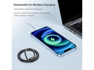 Magnetic Phone Ring Holder for MagSafe Adjustable Grip Stand Removab