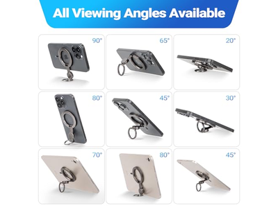 Magnetic Phone Ring Holder with Grip and Kickstand Compatible with Mag