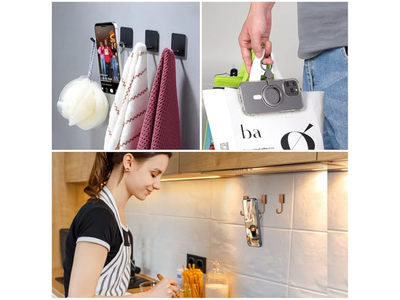 Magnetic Phone Ring Holder with Grip and Kickstand Compatible with Mag