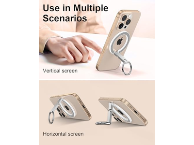 Magnetic Phone Stand with Ring Holder and Adjustable Kickstand