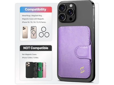 Magnetic Phone Wallet Card Holder with RFID Blocking 5 Slots for 7 Ca