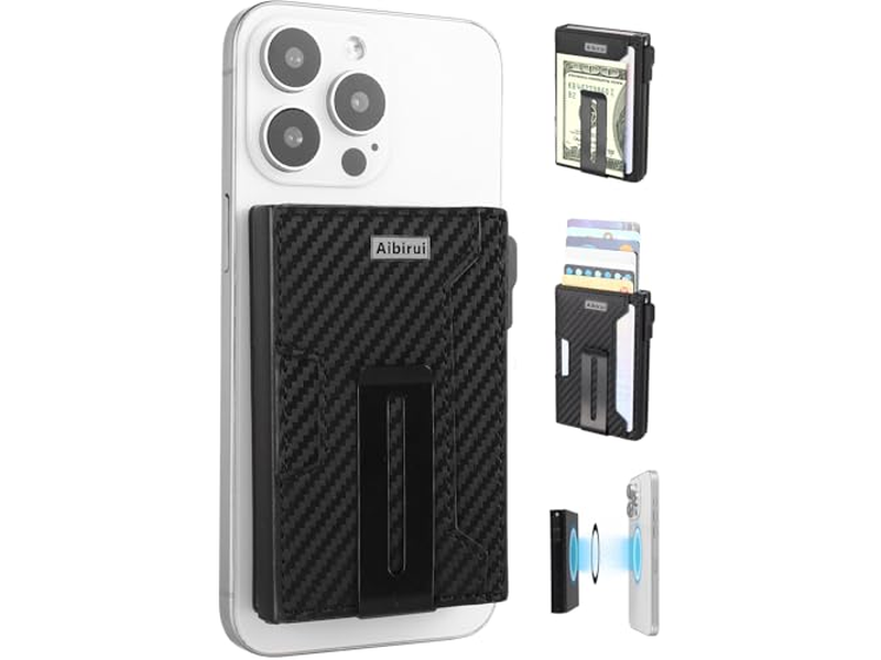 Magnetic Pop-Up Wallet for iPhone Holds 8 Cards and Bills