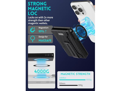 Magnetic Pop-Up Wallet for iPhone Holds 8 Cards and Bills