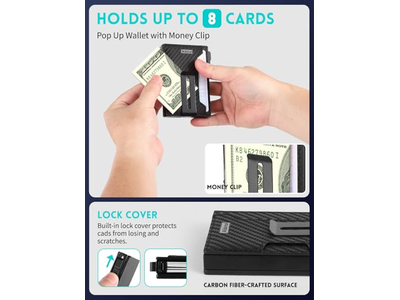 Magnetic Pop-Up Wallet for iPhone Holds 8 Cards and Bills
