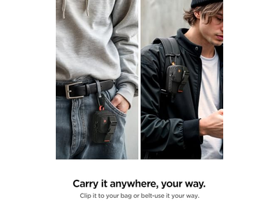 Magnetic Pouch Organizer for SSD and Card Storage with Clip - Black