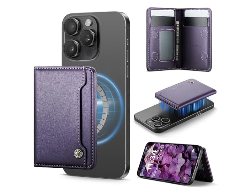 Magnetic RFID Blocking Card Holder Compatible with MagSafe Phones Pur