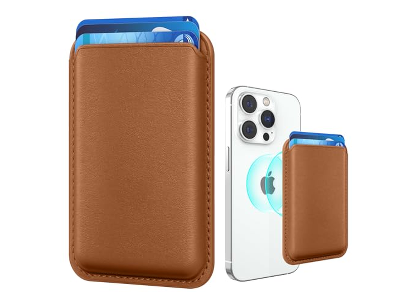 Magnetic RFID Leather Card Holder for iPhone Stick-on Accessories Br