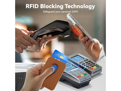 Magnetic RFID Leather Card Holder for iPhone Stick-on Accessories Br