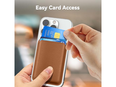 Magnetic RFID Leather Card Holder for iPhone Stick-on Accessories Br