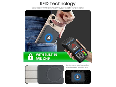 Magnetic Wallet Card Holder Holds 6-7 Cards RFID Blocking Ultra-Sli
