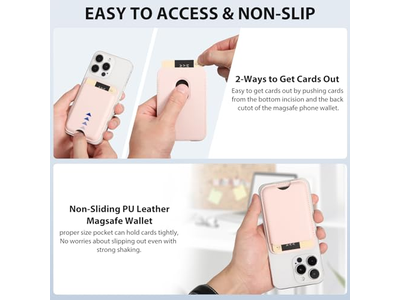 Magnetic Wallet Compatible with MagSafe 2-Pack Card Holder for iPhone