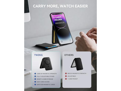 Magnetic Wallet for iPhone 5 Card Holder with Stand RFID Blocking B