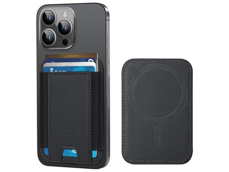 Magnetic Wallet for iPhone 7 Card Holder Leather Minimalist RFID Bl