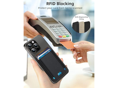 Magnetic Wallet for iPhone 7 Card Holder Leather Minimalist RFID Bl