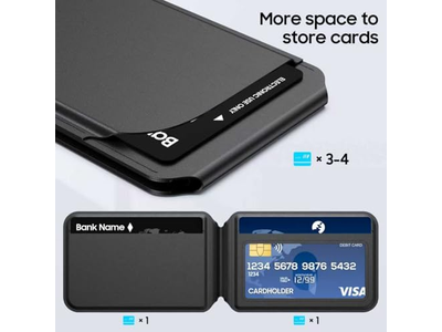 Magnetic Wallet for iPhone Adjustable Leather Card Holder RFID Block