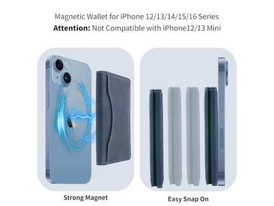 Magnetic Wallet for iPhone Card Holder Blue