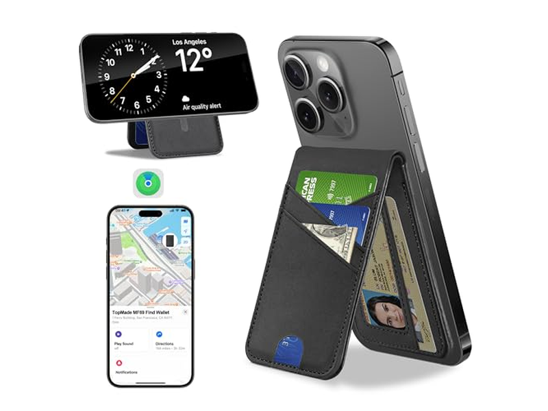 Magnetic Wallet for iPhone with Find My 6 Card Holder RFID Blocking