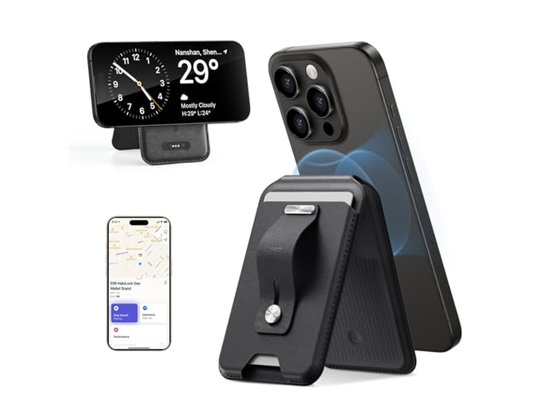 Magnetic Wallet for iPhone with Find My Functionality and Adjustable S