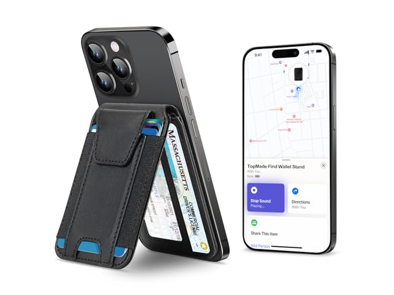 Magnetic Wallet for iPhone Works with Find My Adjustable Stand 9 Ca