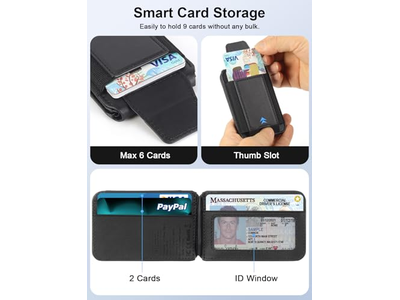 Magnetic Wallet for iPhone Works with Find My Adjustable Stand 9 Ca