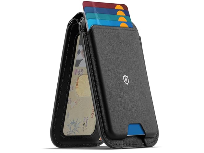 Magnetic Wallet for MagSafe Genuine Leather 6 Card Holders RFID Blo