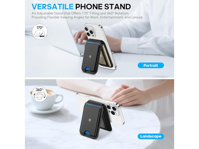 Magnetic Wallet for MagSafe Genuine Leather 6 Card Holders RFID Blo