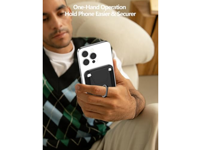 Magnetic Wallet for Phone 6-Card Holder RFID Blocking Black