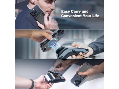 Magnetic Wallet for Phone Adjustable Leather Card Holder and Stand