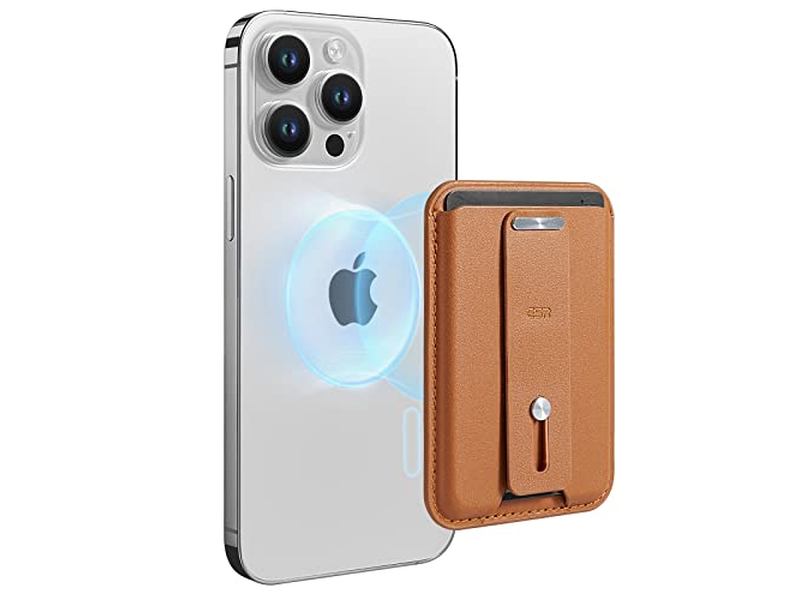 Magnetic Wallet with 3-Card Holder and Finger Loop Vegan Leather Bro