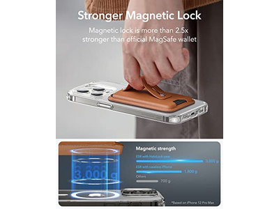 Magnetic Wallet with 3-Card Holder and Finger Loop Vegan Leather Bro