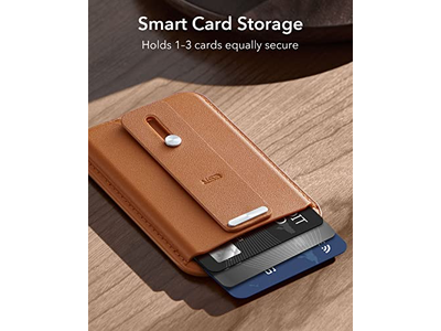 Magnetic Wallet with 3-Card Holder and Finger Loop Vegan Leather Bro