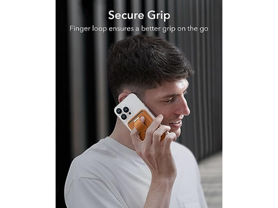 Magnetic Wallet with 3-Card Holder and Finger Loop Vegan Leather Bro