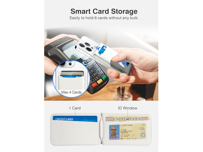 Magnetic Wallet with Adjustable Phone Stand RFID Blocking Fits 6 Car