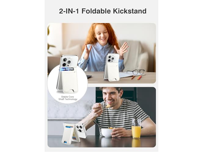 Magnetic Wallet with Adjustable Phone Stand RFID Blocking Fits 6 Car